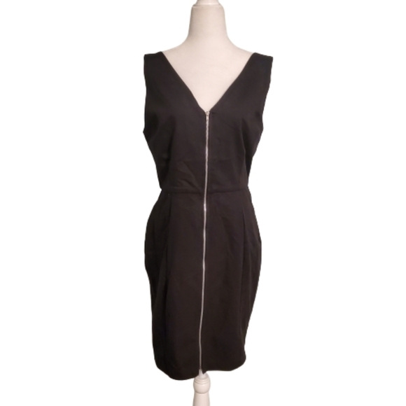 NEW Aqua Black Zip Up Open Back Dress - Picture 1 of 3